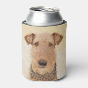 Airedale Terrier Painting - Cute Original Art Can Cooler