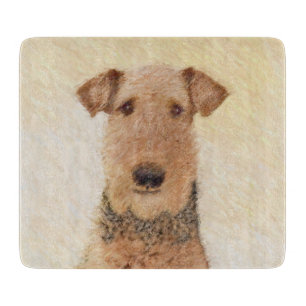 Airedale Terrier Painting - Cute Original Art Cutting Board