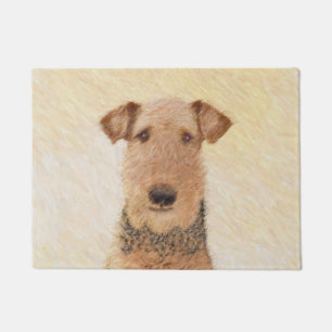 Airedale Terrier Painting - Cute Original Art Doormat