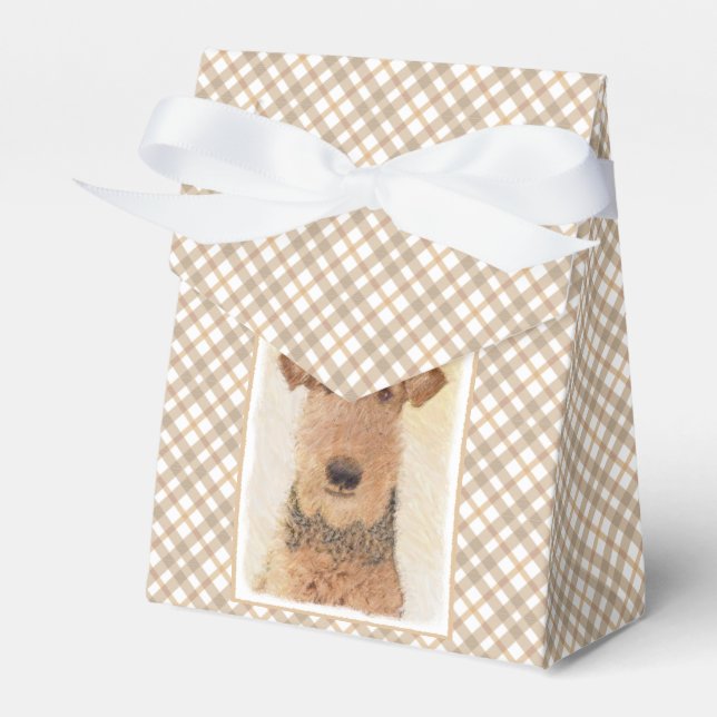 Airedale Terrier Painting - Cute Original Art Favor Box (Front Side)