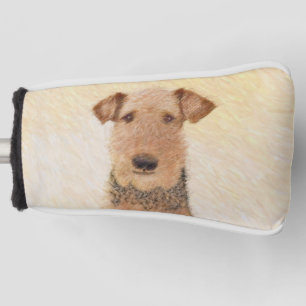 Airedale Terrier Painting - Cute Original Art Golf Head Cover