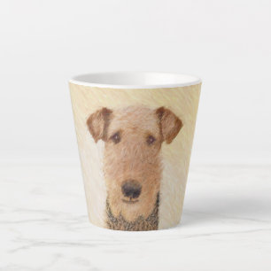 Airedale Terrier Painting - Cute Original Art Latte Mug