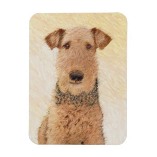 Airedale Terrier Painting - Cute Original Art Magnet
