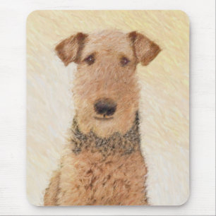 Airedale Terrier Painting - Cute Original Art Mouse Pad