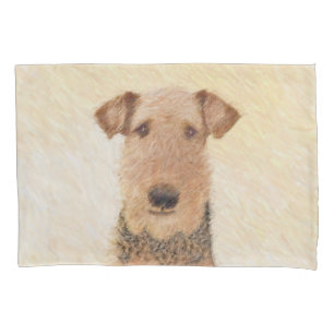 Airedale Terrier Painting - Cute Original Art Pillowcase