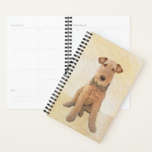 Airedale Terrier Painting - Cute Original Art Planner