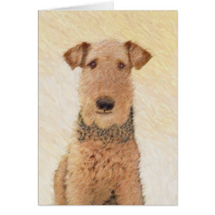 Airedale Terrier Painting - Cute Original Dog Art