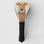 Airedale Terrier Painting - Cute Original Dog Art Golf Head Cover
