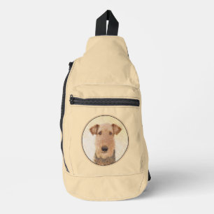 Airedale Terrier Painting Cute Original Dog Art Sling Bag