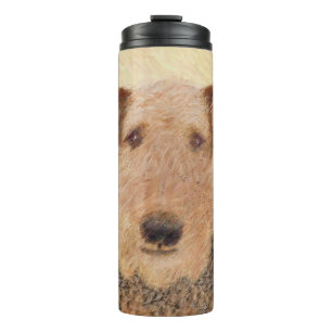 Airedale Terrier Painting - Cute Original Dog Art Thermal Tumbler
