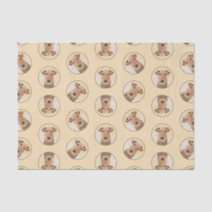 Airedale Terrier Painting Cute Original Dog Art Tissue Paper