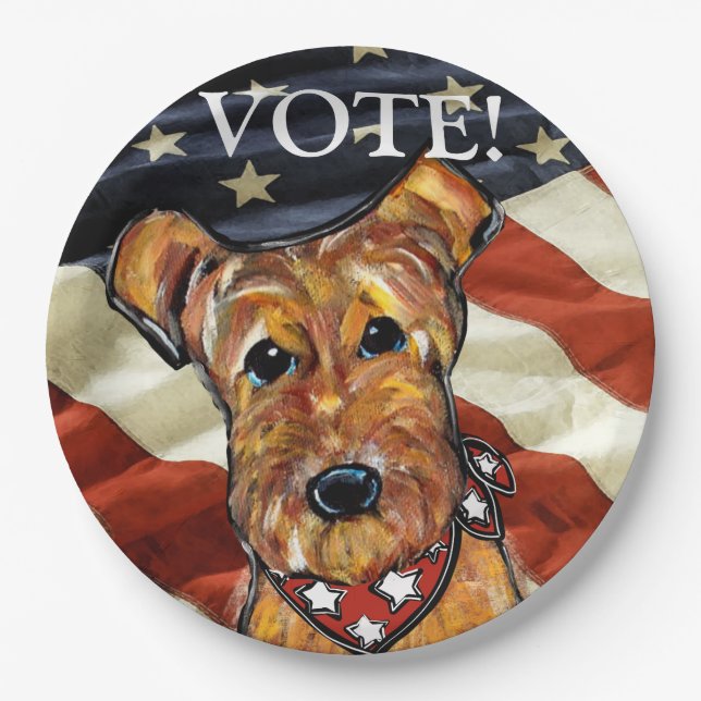 AIREDALE TERRIER PAPER PLATE (Front)