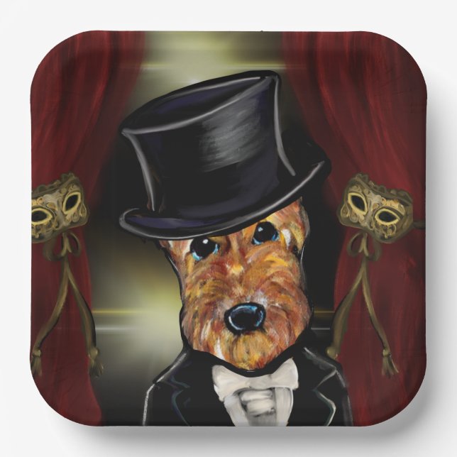 AIREDALE TERRIER   PAPER PLATE (Front)