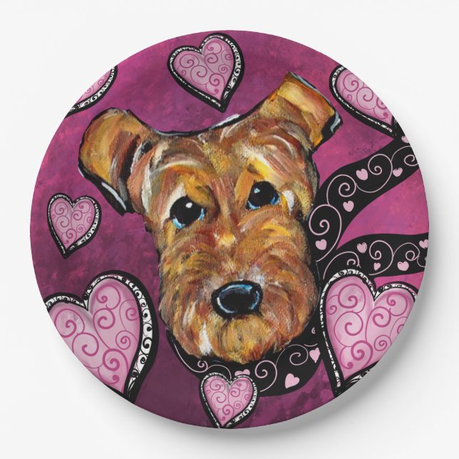  AIREDALE TERRIER      PAPER PLATE (Front)
