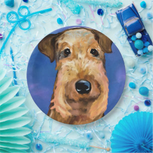 AIREDALE TERRIER PAPER PLATE