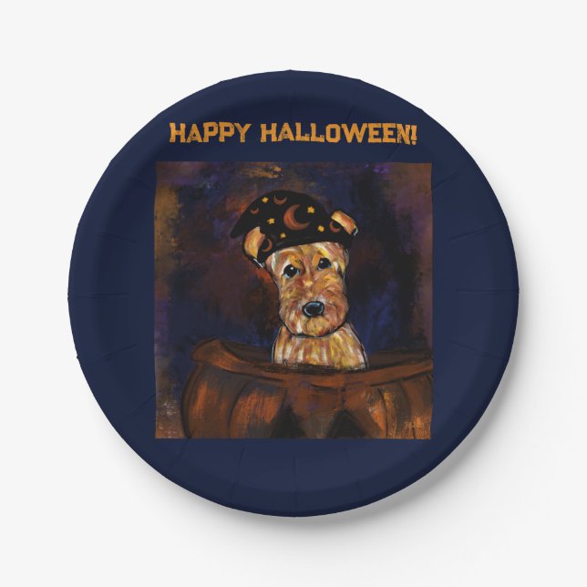 AIREDALE TERRIER   PAPER PLATE (Front)