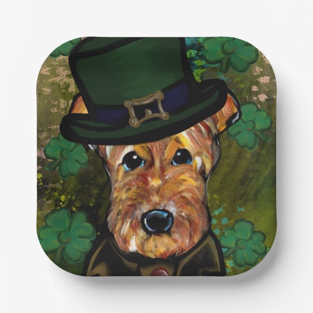 AIREDALE TERRIER   PAPER PLATE (Front)