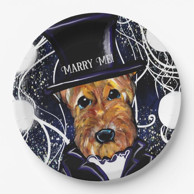  AIREDALE TERRIER        PAPER PLATE (Front)