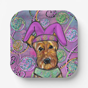 AIREDALE TERRIER   PAPER PLATE