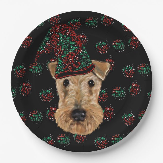  AIREDALE TERRIER    PAPER PLATE (Front)