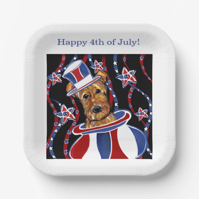 AIREDALE TERRIER   PAPER PLATE (Front)