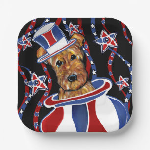 AIREDALE TERRIER   PAPER PLATE