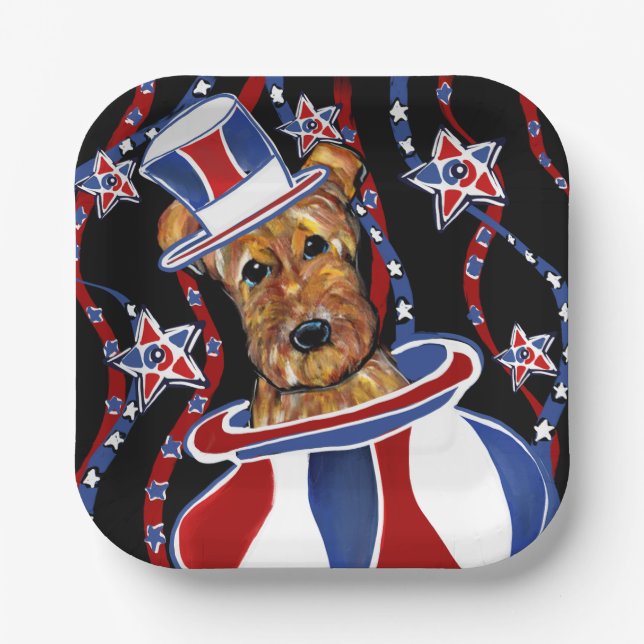 AIREDALE TERRIER   PAPER PLATE (Front)