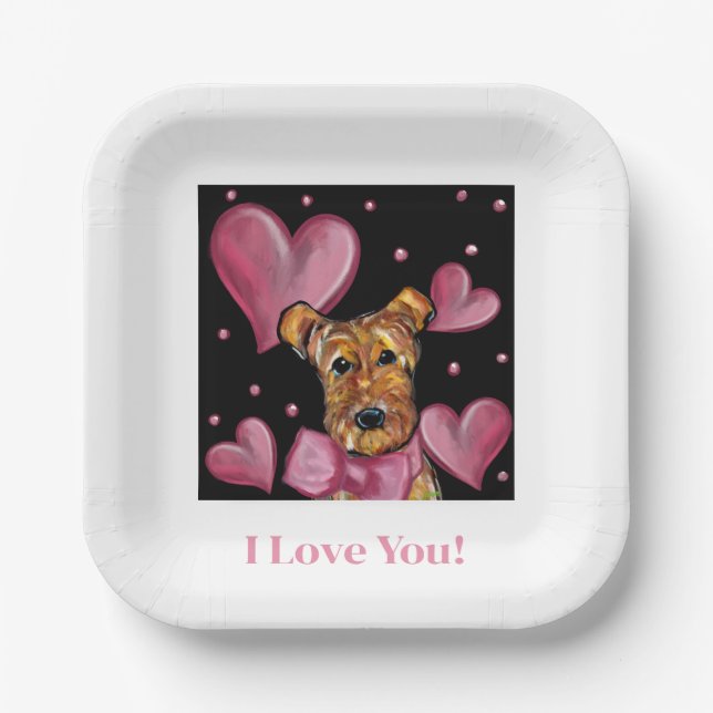 AIREDALE TERRIER   PAPER PLATE (Front)