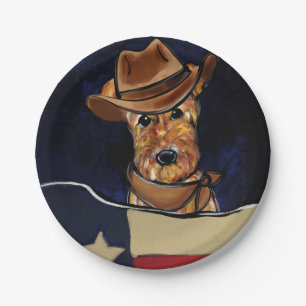 AIREDALE TERRIER   PAPER PLATE