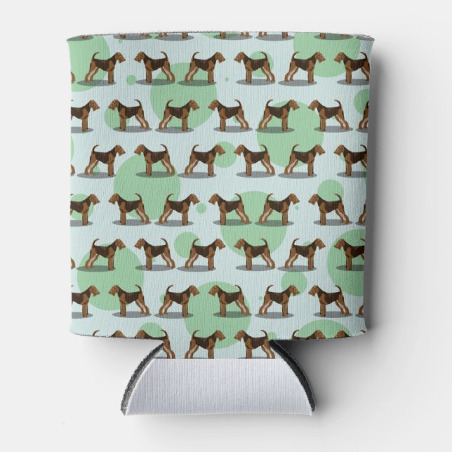 Airedale Terrier Pattern Can Cooler (Front)