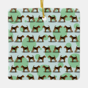 Airedale Terrier Pattern Ceramic Ornament