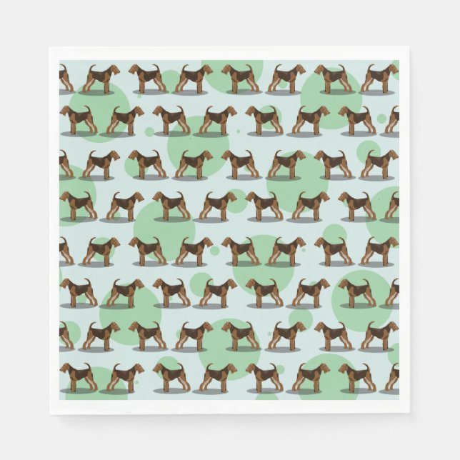 Airedale Terrier Pattern Napkin (Front)