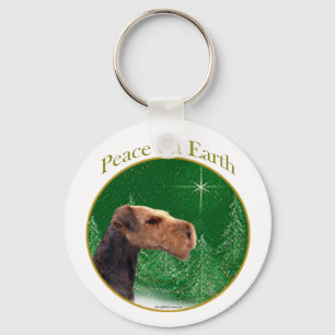 Airedale Terrier Peace Keychain