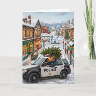Airedale Terrier Police Holiday Card