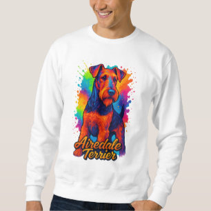 Airedale Terrier Pop Art Illustration Colourful Sweatshirt