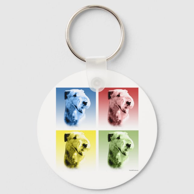 Airedale Terrier Pop Art Keychain (Front)