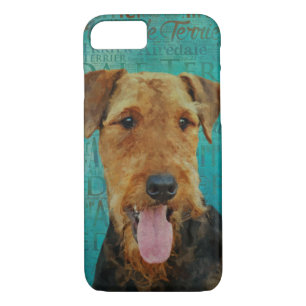 Airedale Terrier Portrait on Word Art Case-Mate iPhone Case