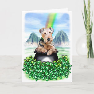 Airedale Terrier Pot of Gold Card