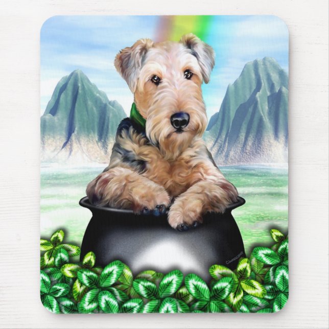 Airedale Terrier Pot of Gold Mouse Pad (Front)