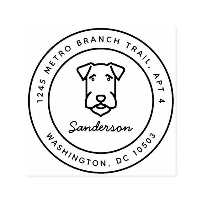 Airedale Terrier Return Address Stamp Self-Inking (Design)