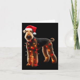 Airedale Terrier Santa Hat Christmas Lights Dog Ow Card