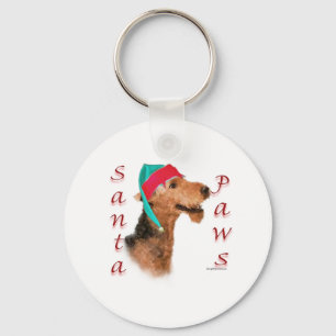 Airedale Terrier Santa Paws Keychain