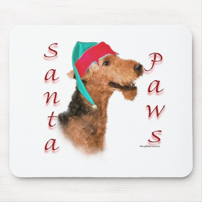 Airedale Terrier Santa Paws Mouse Pad (Front)