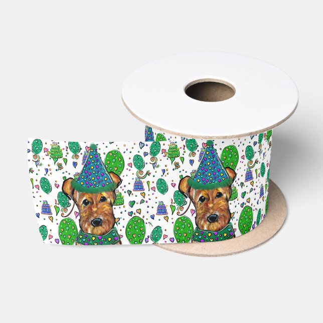 AIREDALE TERRIER   SATIN RIBBON (Spool)