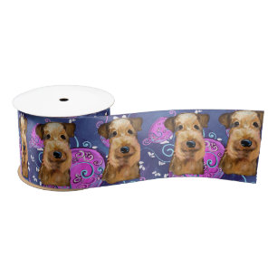 AIREDALE   TERRIER       SATIN RIBBON