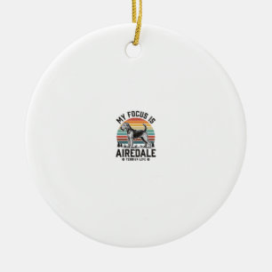 Airedale Terrier Shirt Vintage Dog Lover Graphic_1 Ceramic Ornament