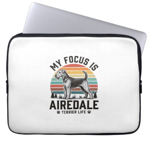 Airedale Terrier Shirt Vintage Dog Lover Graphic_1 Laptop Sleeve