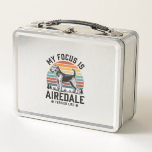 Airedale Terrier Shirt Vintage Dog Lover Graphic_1 Metal Lunch Box