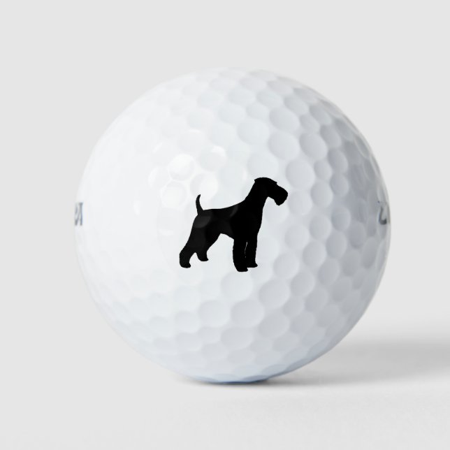 Airedale Terrier Silhouette Golf Balls (Front)