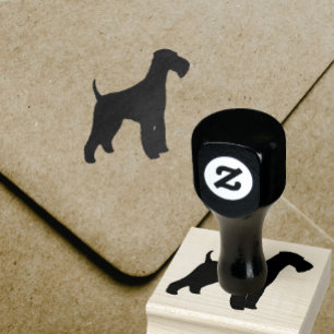 Airedale Terrier Silhouette Rubber Stamp